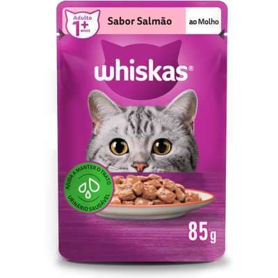 Ração Úmida Whiskas Sachê Salmão ao Molho para Gatos Adultos