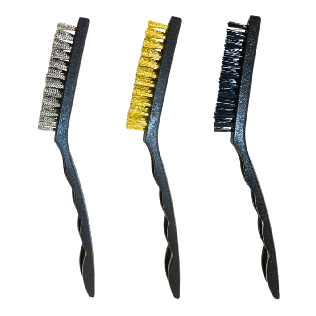 Kit 3 Escovas de Limpeza Cerdas de Aço, Latão e Nylon – Uso Geral e Doméstico