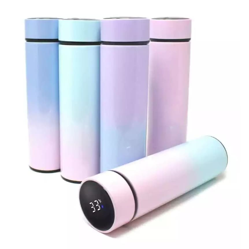Garrafa Térmica Inteligente 500ml – LED Mostra Temperatura – Design Degradê
