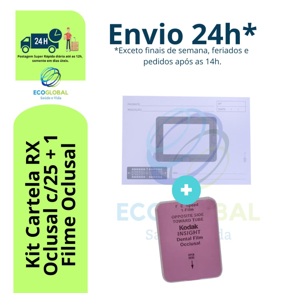 Cartela para Filme Oclusal c/25 Preven + Filme Oclusal Avulso Carestream