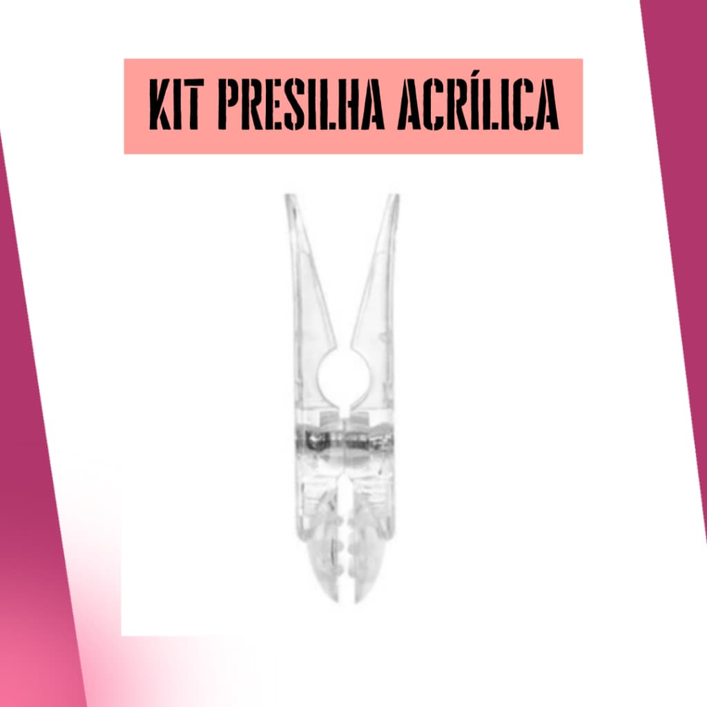 kit Presilha Acrílica Cristal Para Cabide Simples 50 unidades