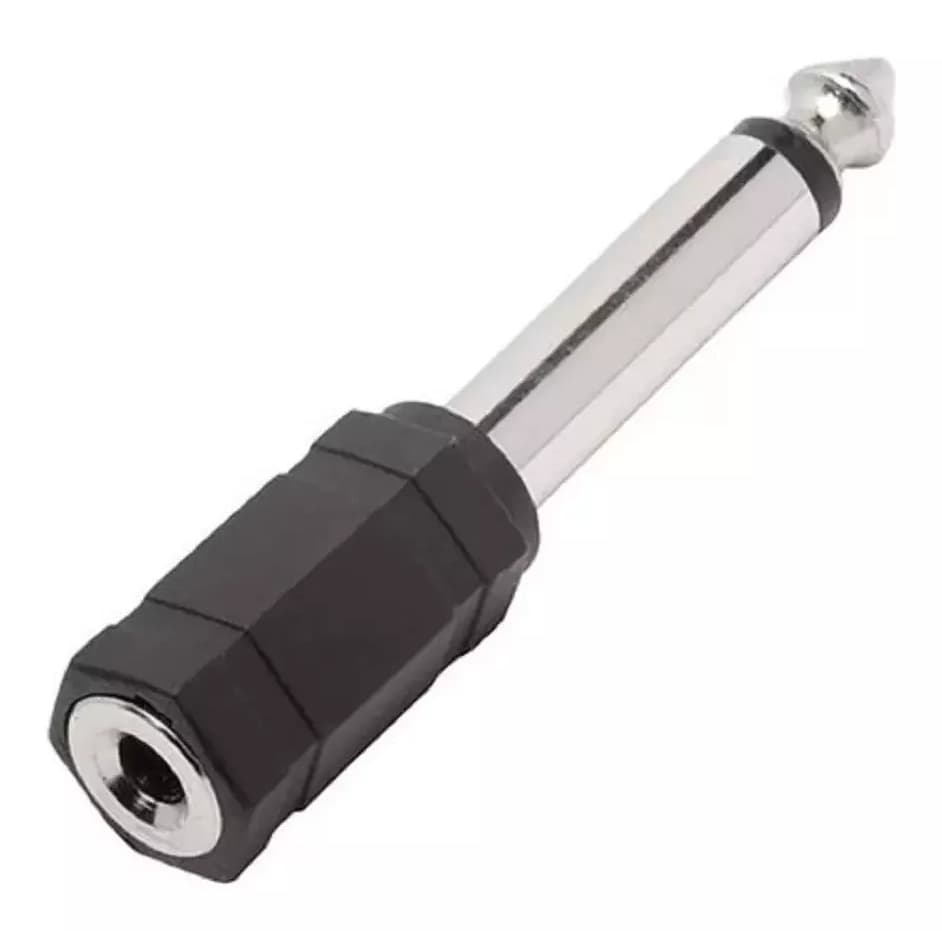 Plug Adaptador De Audio P10 Macho Mono Para P2 Femea Estereo