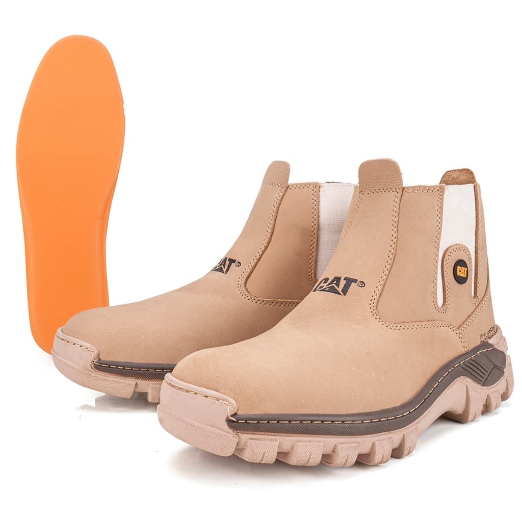Bota Masculina Em Couro Legítimo Macia Sem Cadarço Caterpillar