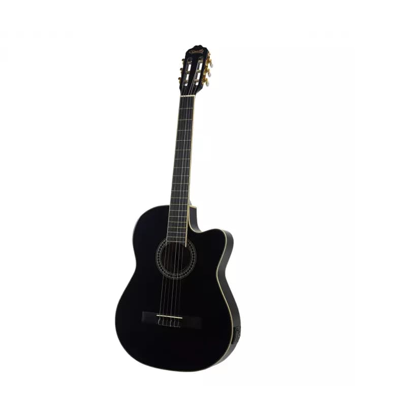 VIOLAO  ELETRO-ACUSTICO LORENZZO 39" - SLIM CUTAWAY - CLASSICO NYLON PRETO VTLSC1954P