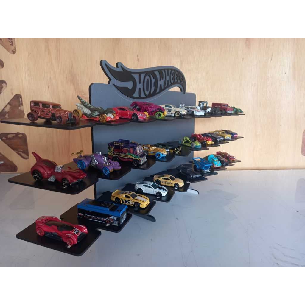 Estante Porta Carrinhos Hot Wheels em Mdf