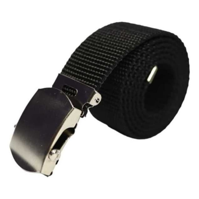 Cinto Masculino Militar Preto em Nylon Polipropileno 3,5 cm de Largura com Fivela Militar de Regulagem