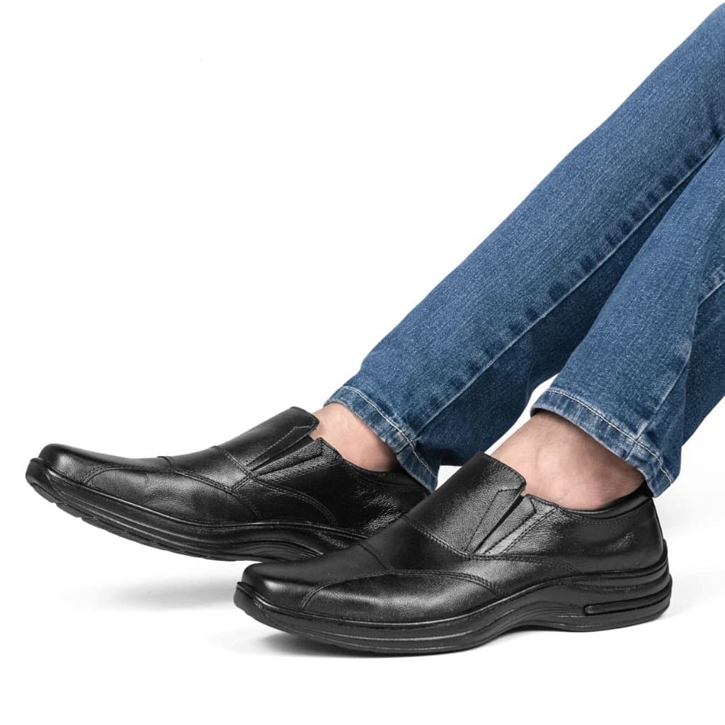 Sapato masculino em couro com elástico 5080