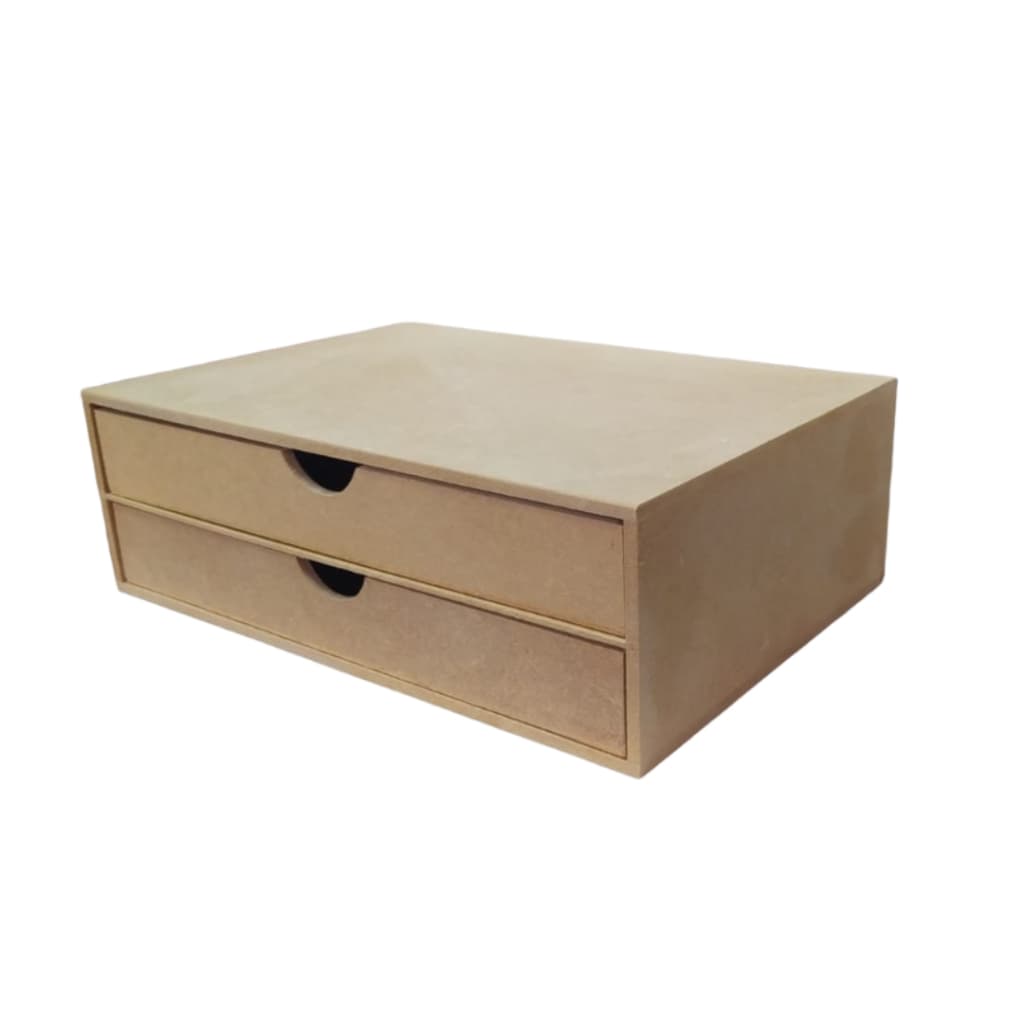 Organizador multiuso 2 Gavetas P/arquivos De Folha Sufite A4 Mdf Cru