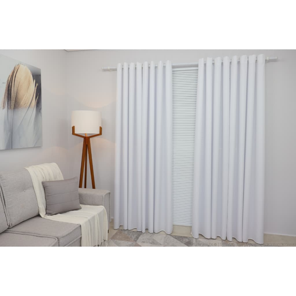 Cortina Sala/quarto Dupla Oxford 600x270 Quatro folhas Para Varão