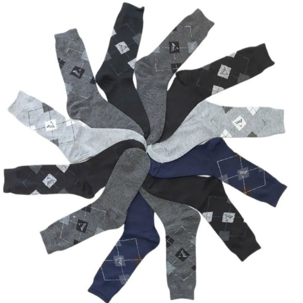 Kit 12 Meia Social Masculina Sport Fino