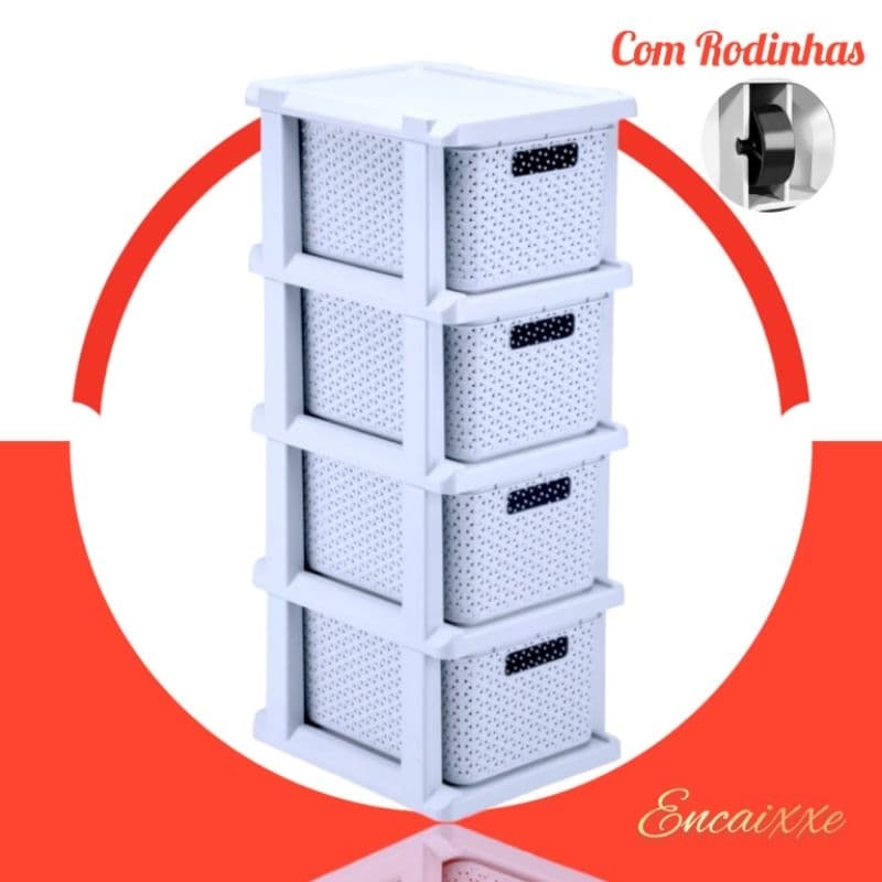 Gaveteiro Rattan Plástico