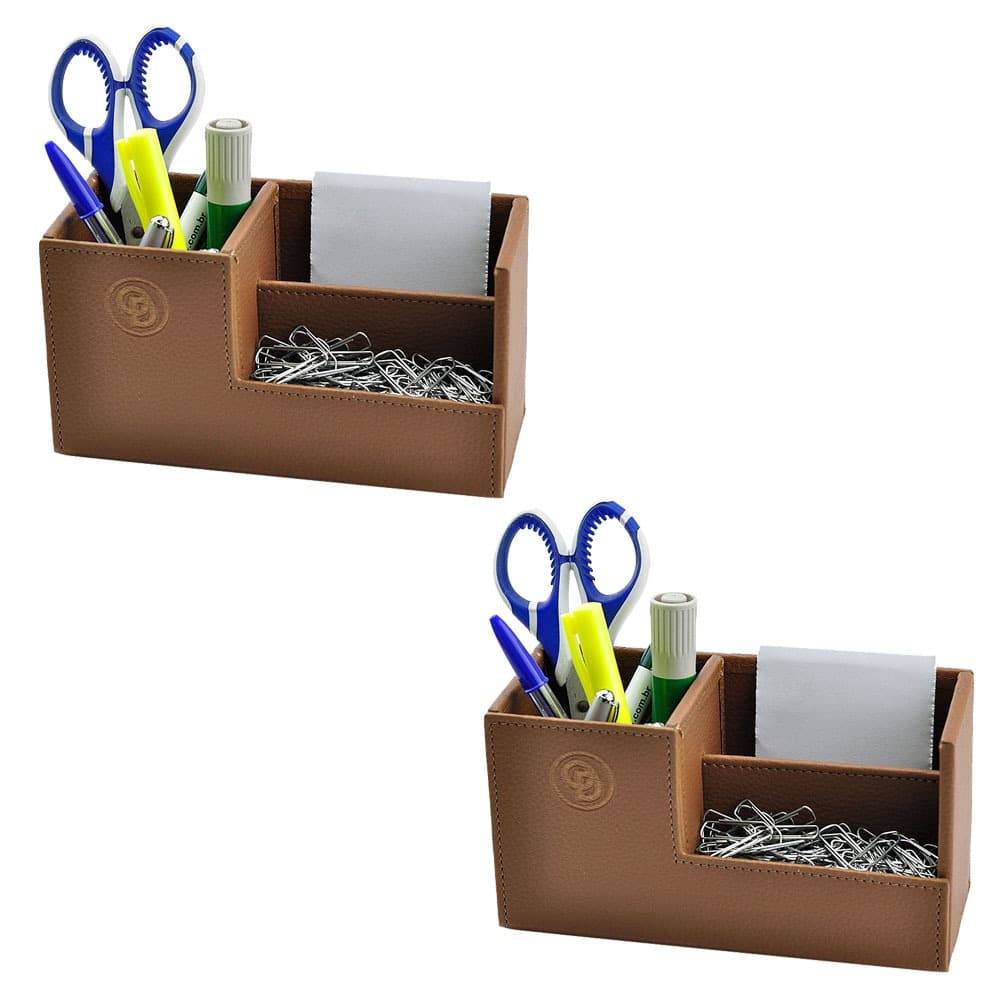 Kit com 2 unid de Porta Caneta, Clips E Recado - Vayly