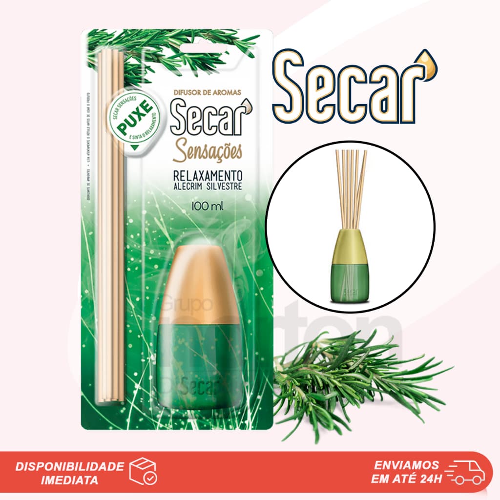 Difusor de Aromas Secar Alecrim Silvestre Sensações 100ml Perfume Casa Cheirinho Aromatizador