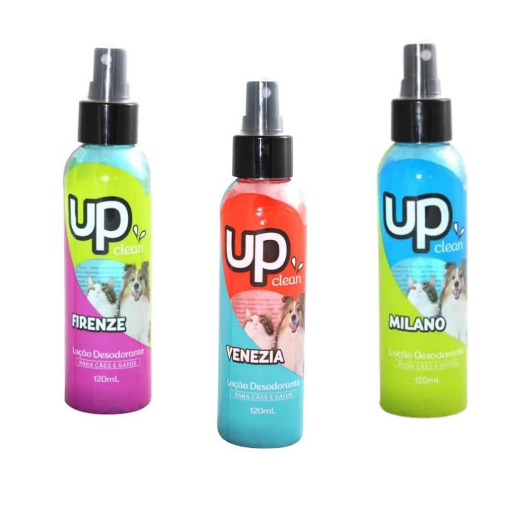 Colônia Perfume para Cachorro e Gato Adulto e Filhotes Venezia, Firenze, Milano Up Clean Spray 120ml