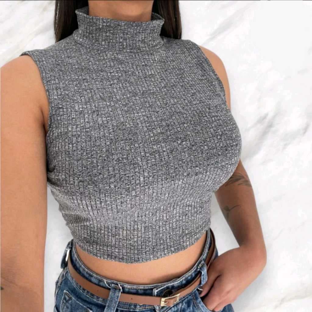 Cropped Regatinha Gola Canelado