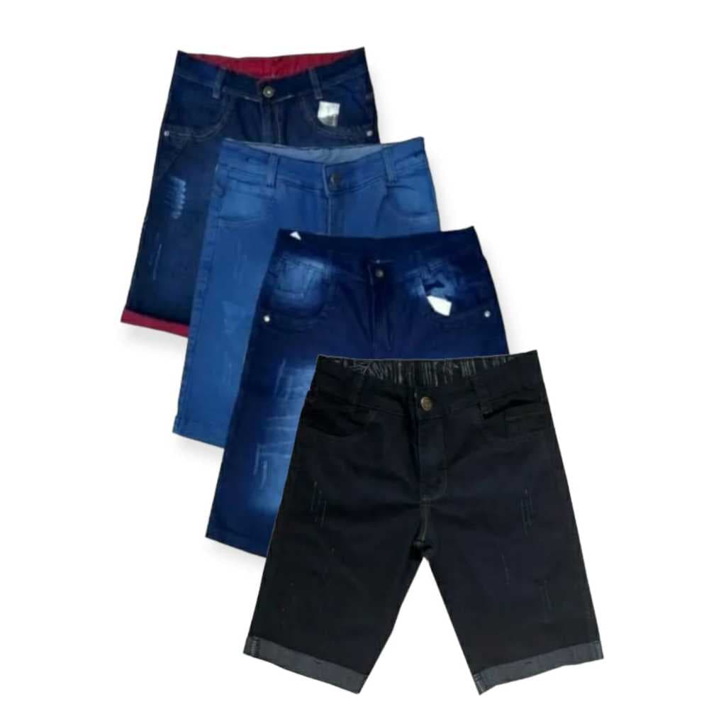 Kit Com 3 Bermuda infantil juvenil  jeans Original Top