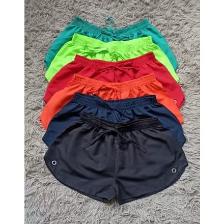 Shorts Tactel Feminino Saída de praia pareô Canga Short de Academia Moda Verão