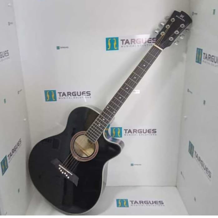 VIOLAO ELETRICO MINI JUMBO CORDAS DE AÇO VMA320BK BLACK MICHAEL