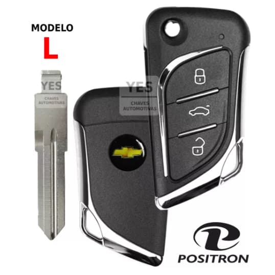 Chave Canivete Positron P/ Gm Celta Agile Corsa - 3bts (Lâmina L)