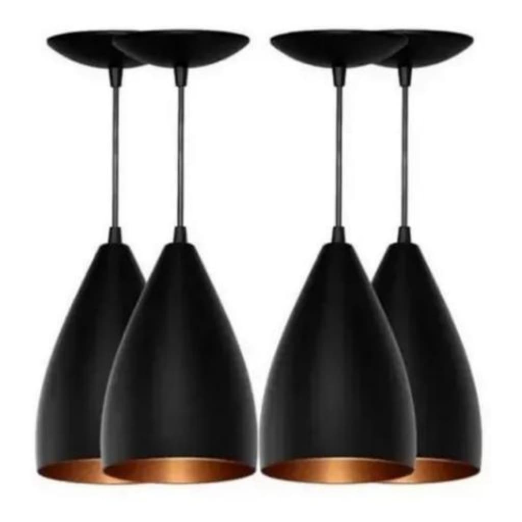Lustre modelo kit 4 vegas cabo 2 metros decorativo area gourmet pendente premium envio rapido