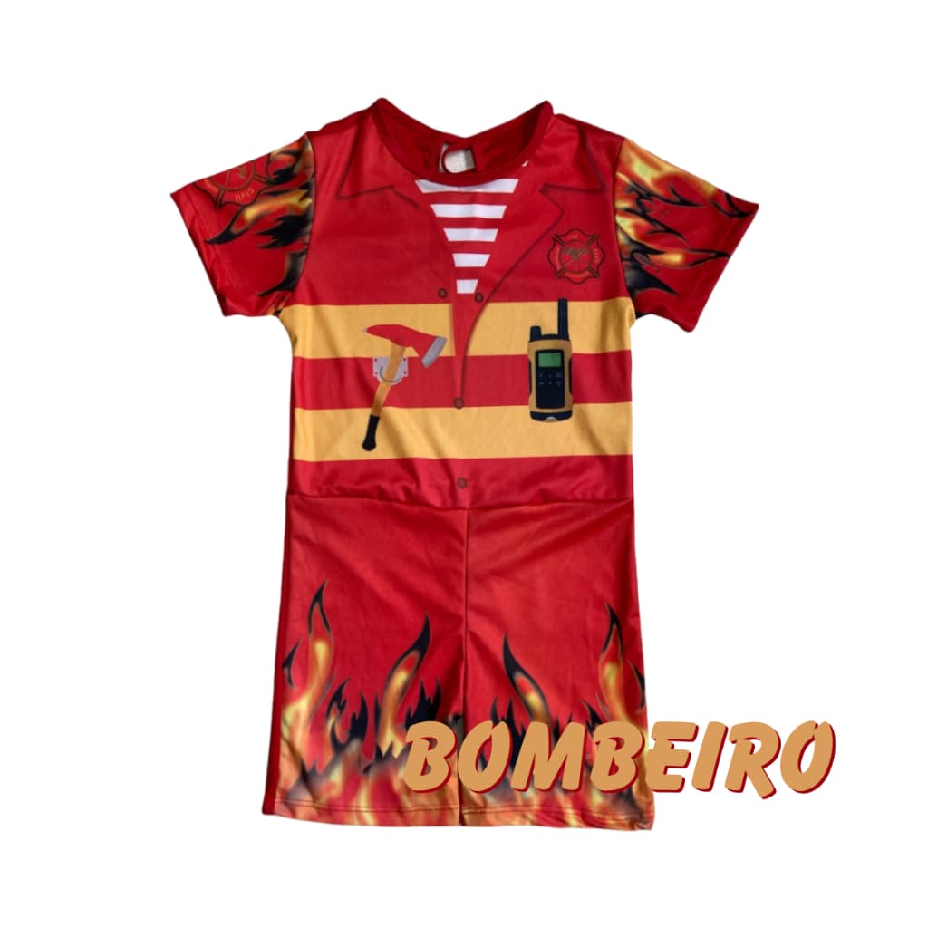 Roupa Infantil Fantasia Aniversário Bombeiro