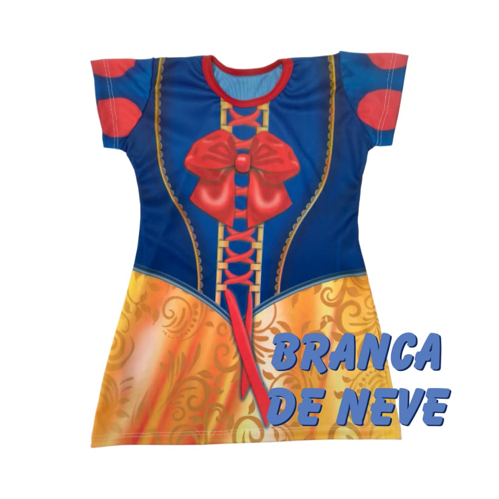 Fantasia Infantil Princesa Vestido Branca de Neve Menina