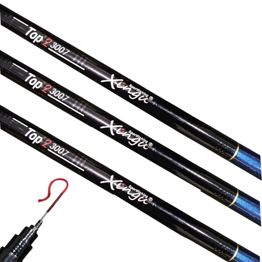 Kit 3 Varas Telescópicas Vários Tamanhos Caniço Mão Lisa 40% Carbono Capa Enrolador Linha Pesca