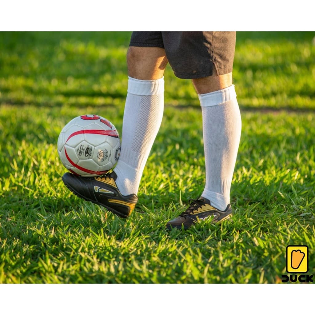 Meião de futebol até o joelho pé atoalhado