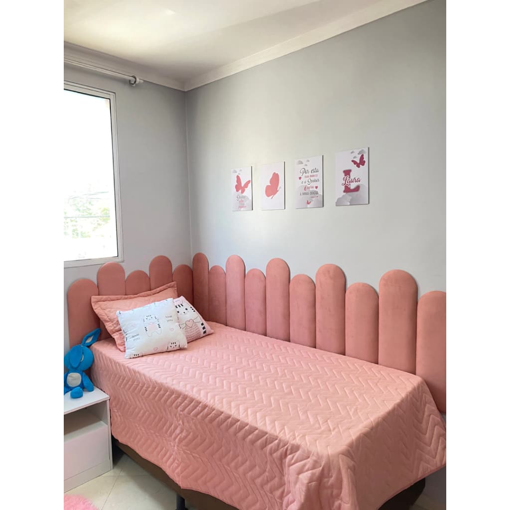Cabeceira De Cama Em L Em Tiras Nuvem 45x20 Kit Completo - ENVIO IMEDIATO