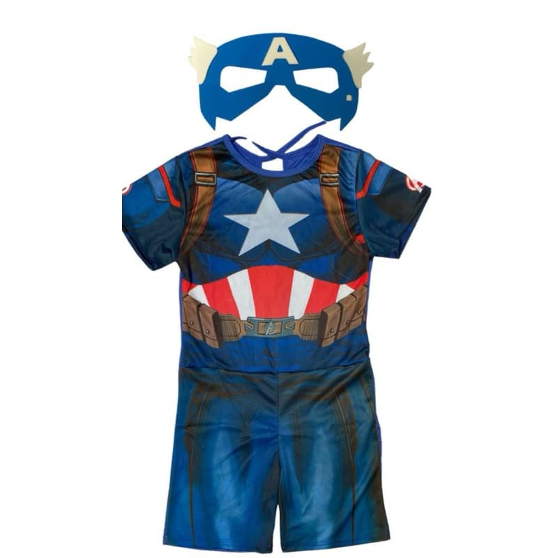 Fantasia Infantil Masculina Capitão América  dos Vingadores/Avengers. máscara