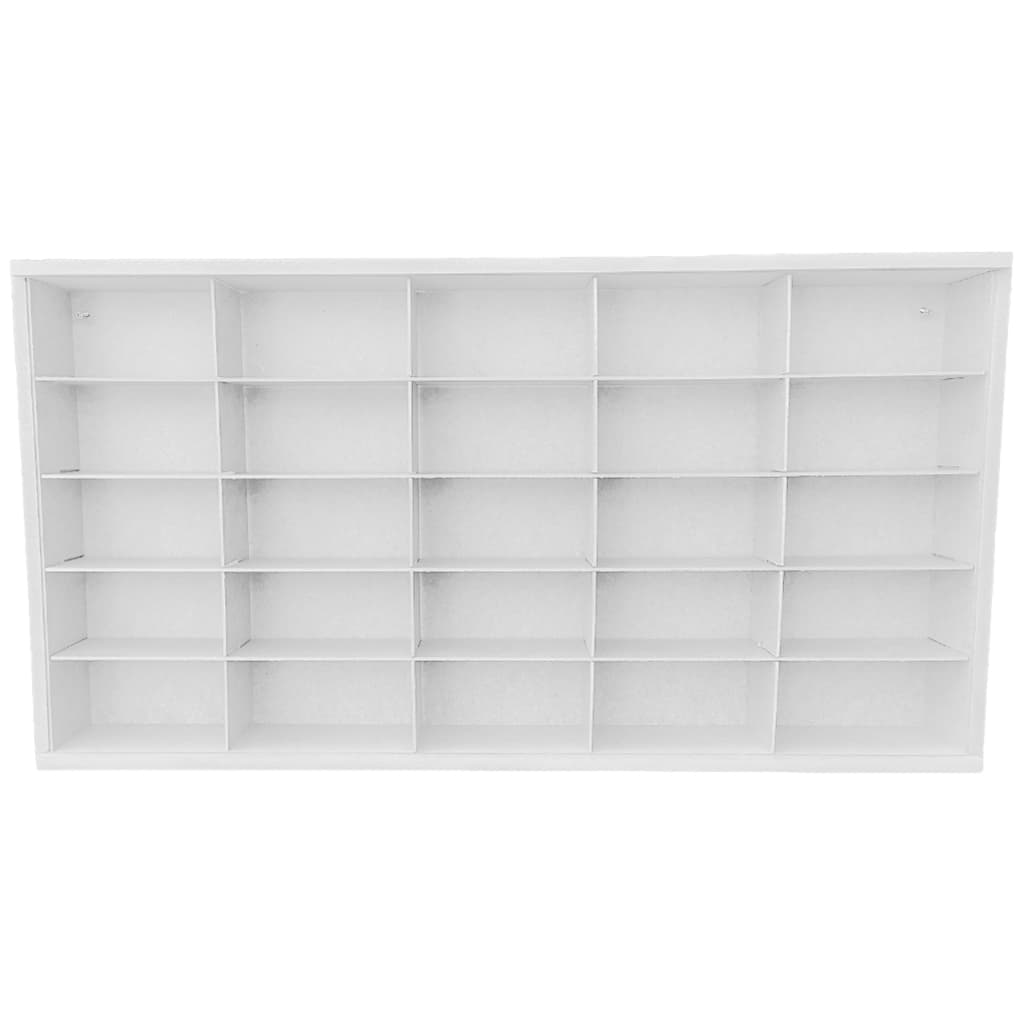 Expositor para 30 nichos escala 1:43 PINTADO NA COR BRANCO com tampa em acrílico