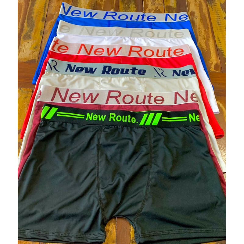 Kit 5 Cuecas Boxer Lisa New Route Algodao Premium