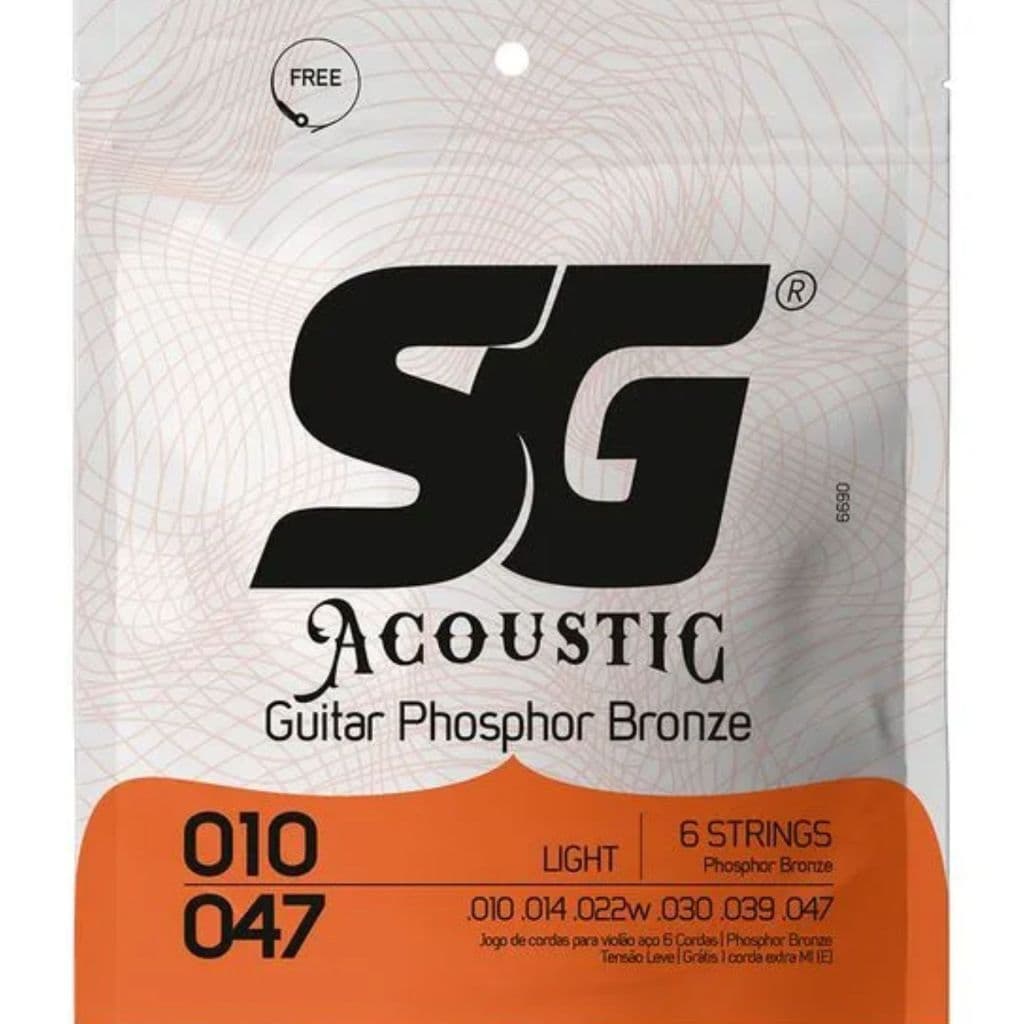 Encordoamento para Violão Aço SG 010 Fósforo Bronze