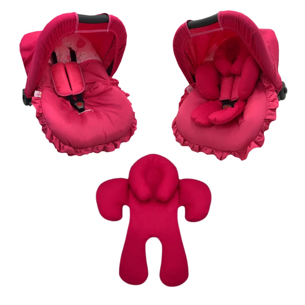 Capa para bebe conforto com capota protetores de cinto e apoio redutor 100% algodão
