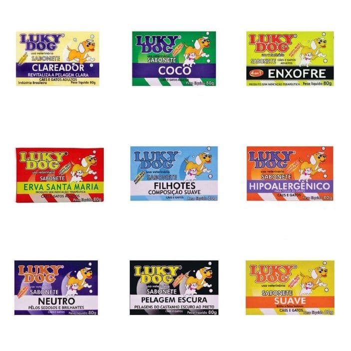 Sabonete Para Cães e Gatos Luky Dog 80g - Contra Sarna E Micose