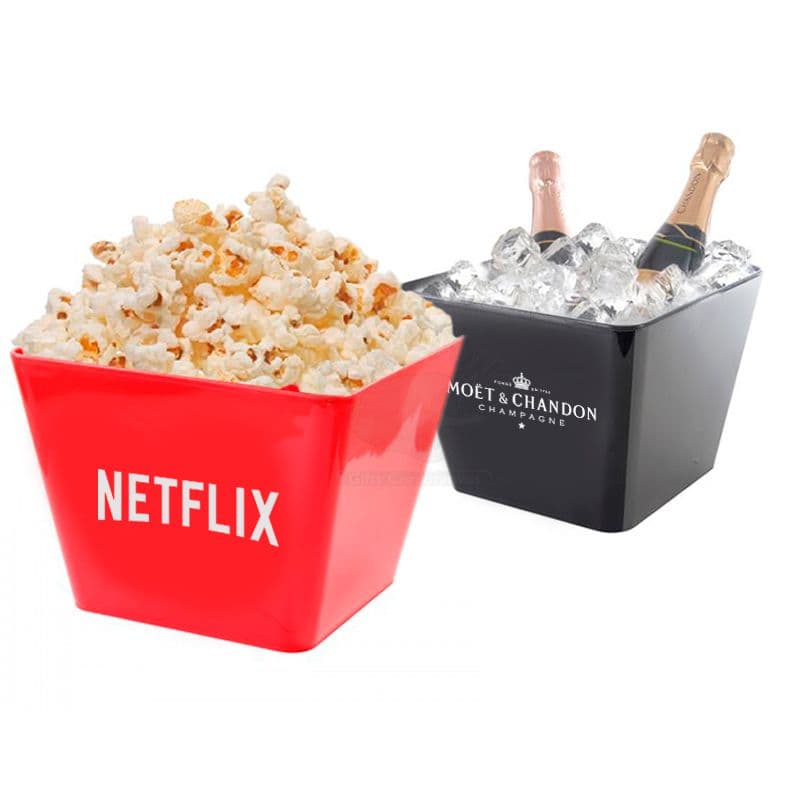 Balde ECO Pipoca Cinema/Gelo Bebidas Personalizado Com sua Arte Logo