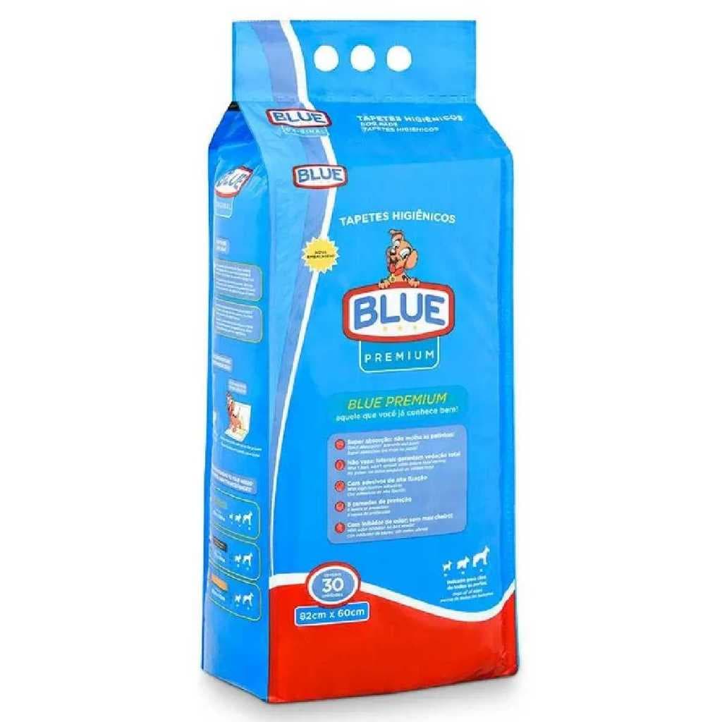 Tapete para cachorro Blue Premium tripla camada 30 Unidades - 82x60