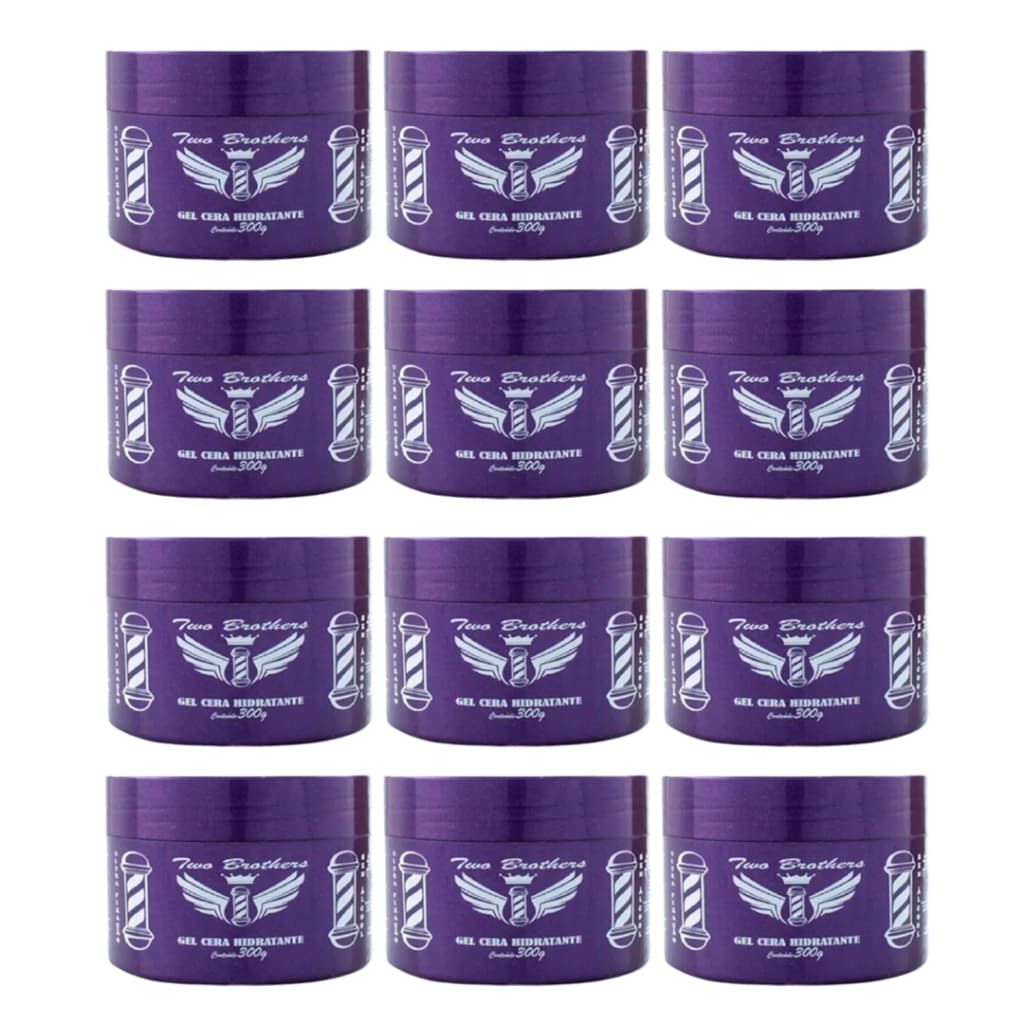 Kit 12 Gel Cera Hidratante Forte/Alta Fixação Two Brothers 300g