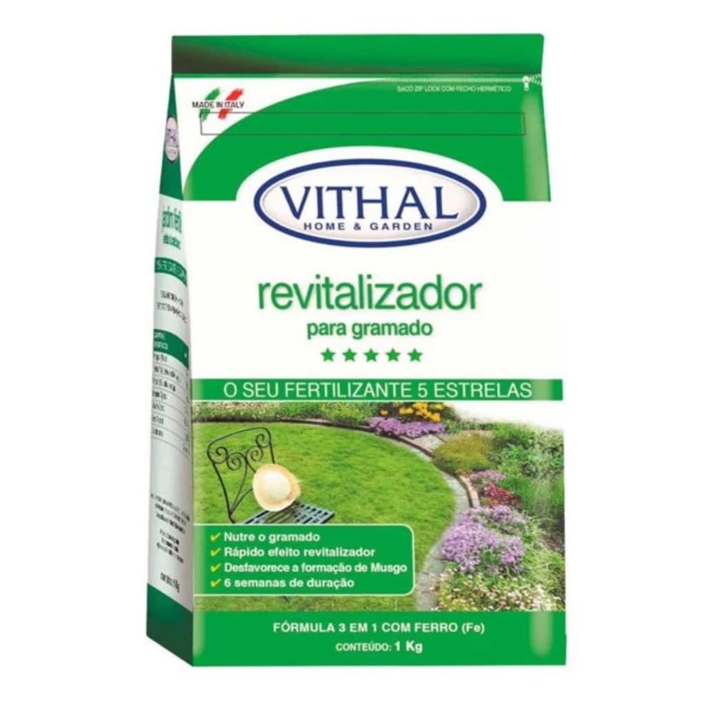 Fertilizante Revitalizador Para Gramados Grama Verde Jardim Vithal - 1kg