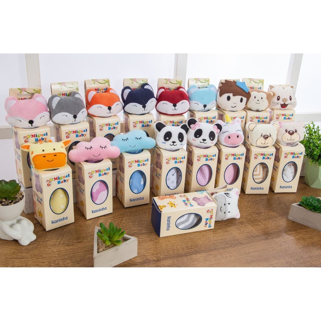 KIT 3 PEÇAS NANINHAS COM PRENDEDOR DE CHUPETA PARA BEBÊ