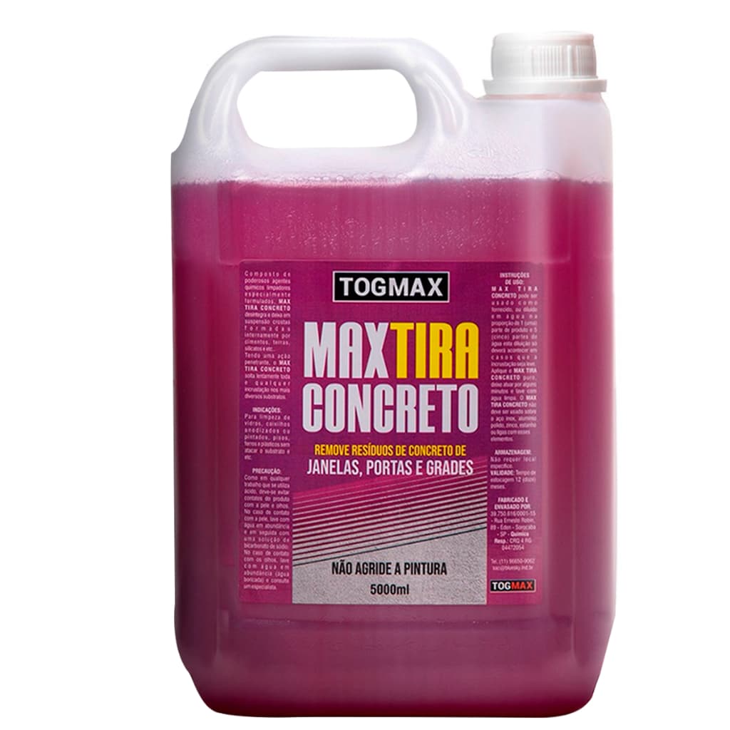 Max Tira Concreto 5L Togmax Limpa Concreto Biodegradável