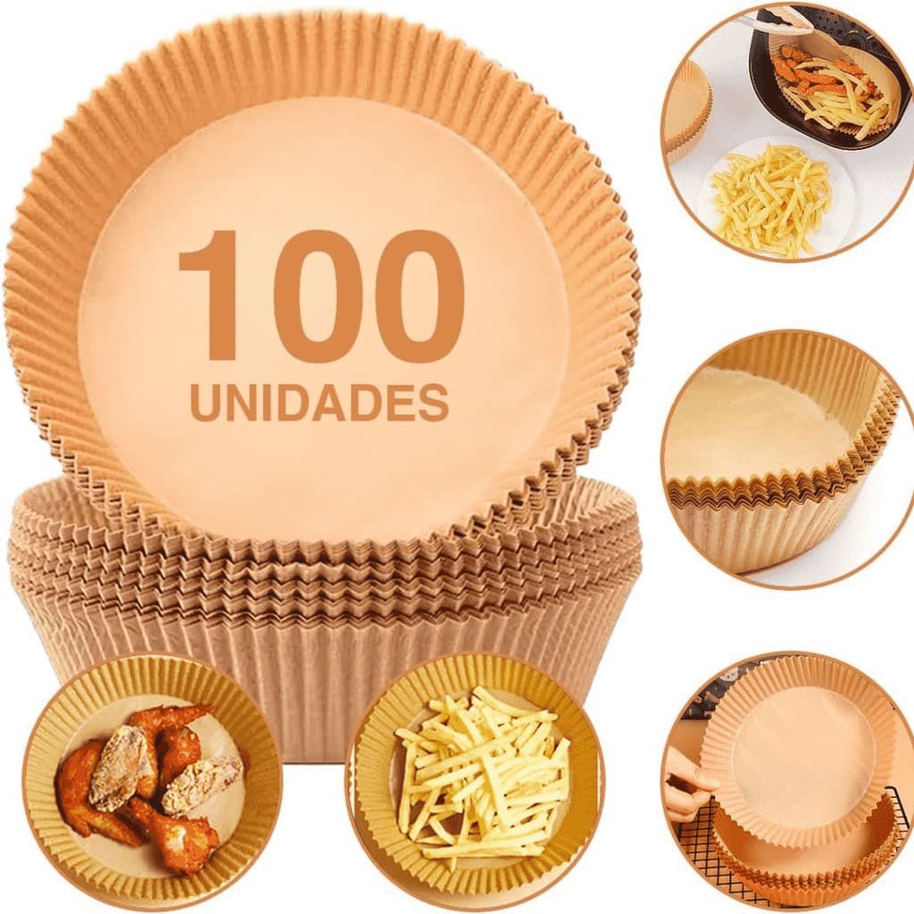 100 Pcs Papel Forro Air Fryer Antiaderente Forma Antiaderente