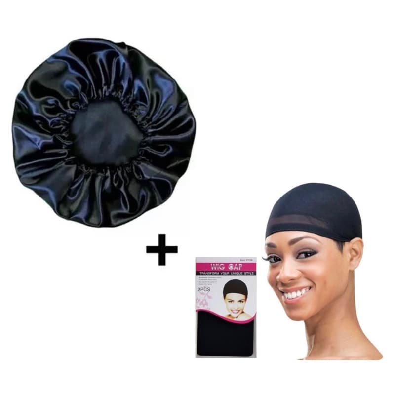 Kit Toucas De Meia Alisamento Cabelo Natural No Sono AntiFrizz Touca De Nero Touca de Cetim