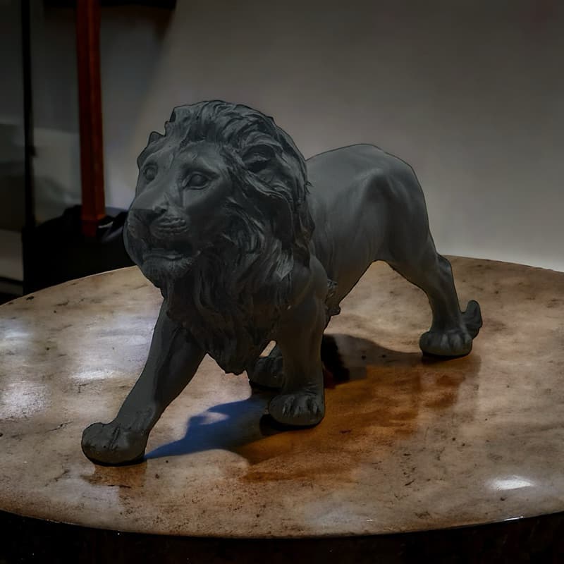 Leão Decorativo Proteção Enfeite Sala Luxo Resina Estatueta