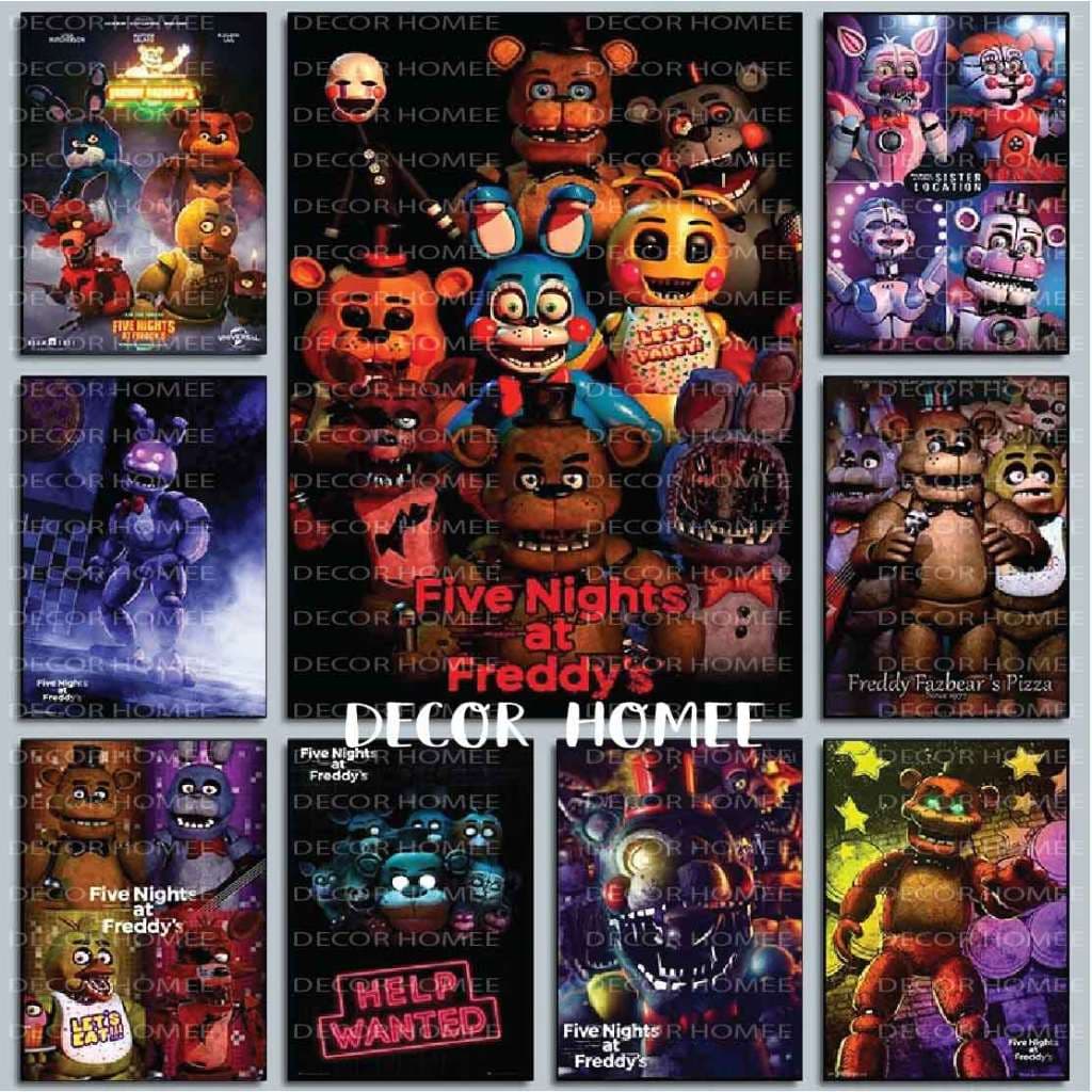Quadro / Placa Decorativa Five Nights At Freddys Fredbear's Family Diner Poster Fredbear Decoração