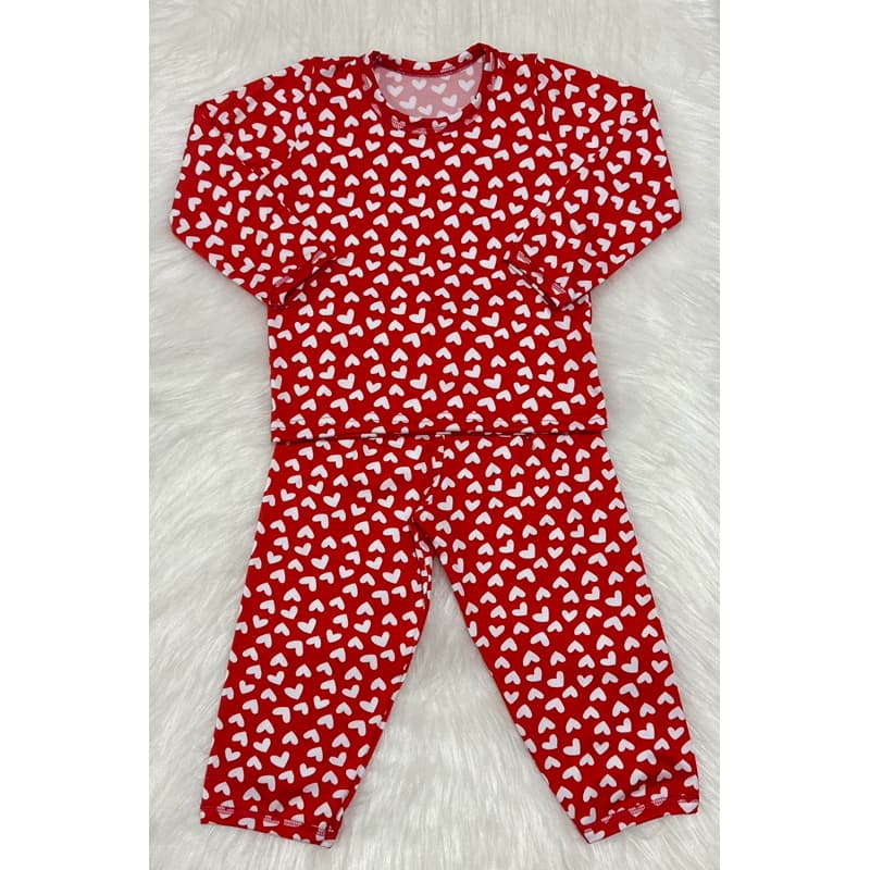 Pijama em Malha Suede Infantil de Menina Estampas Variadas