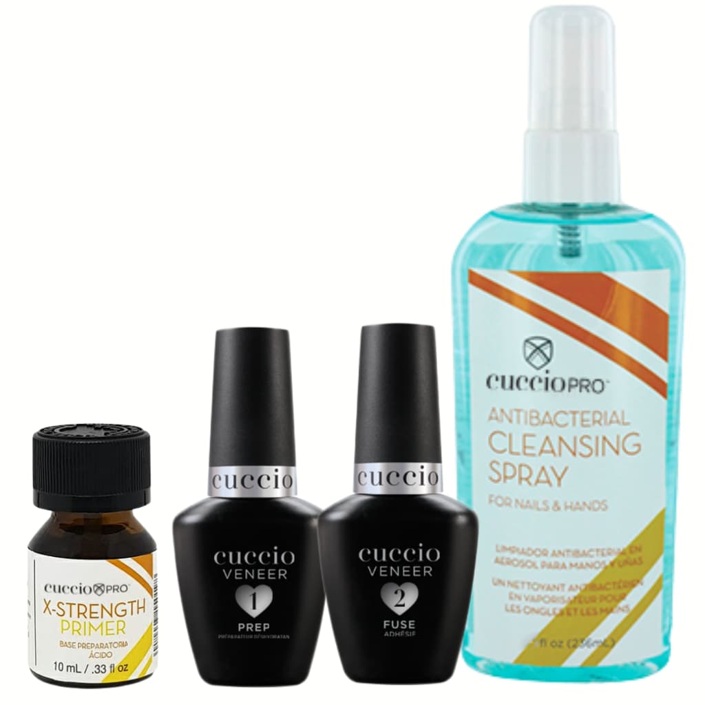 Prep + Fuse Cuccio Veener 13ml  + Antibacterial 236ml + Primer Ácido