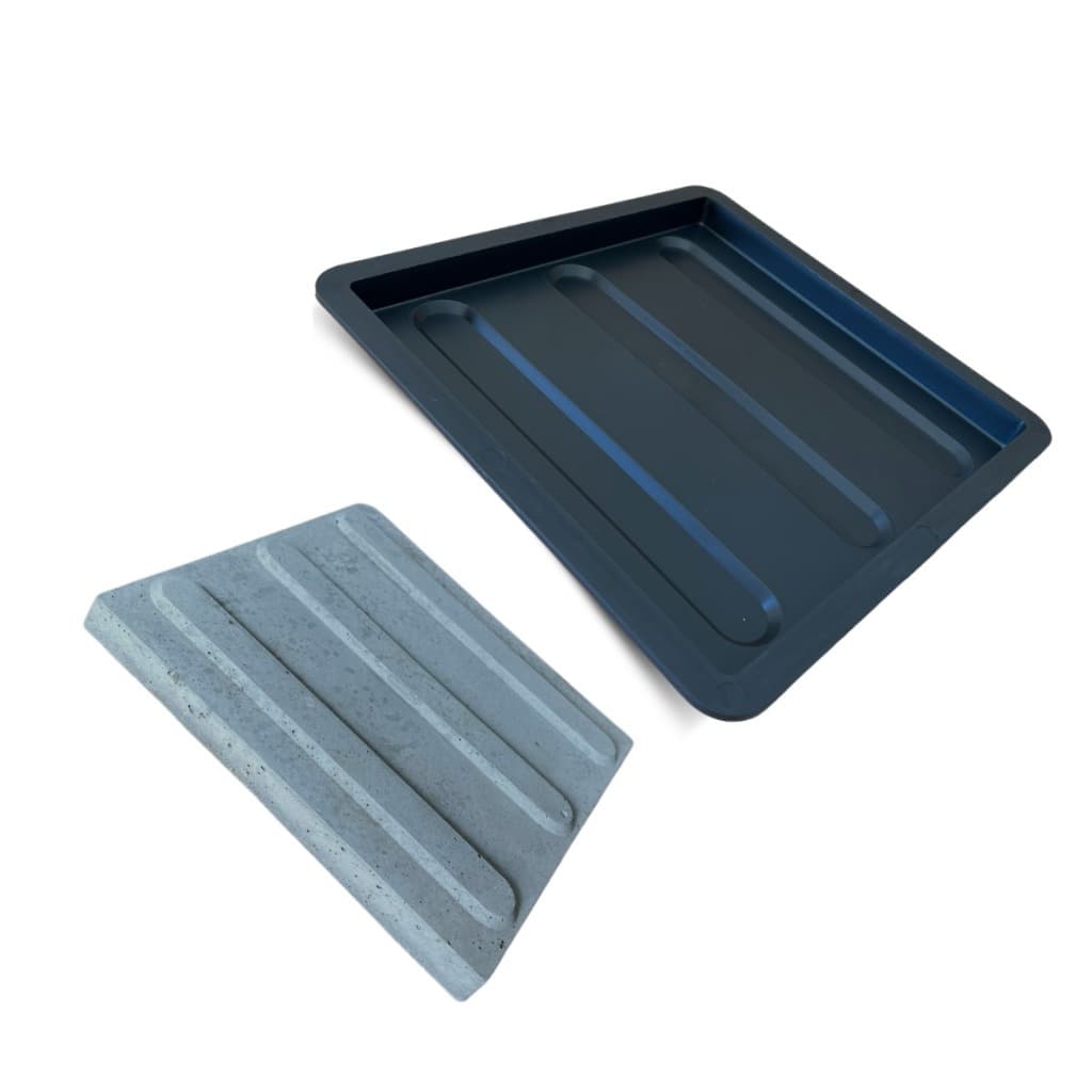 Kit 10 Formas Piso Tátil Reta Calçada Direcional 25x25x2,5