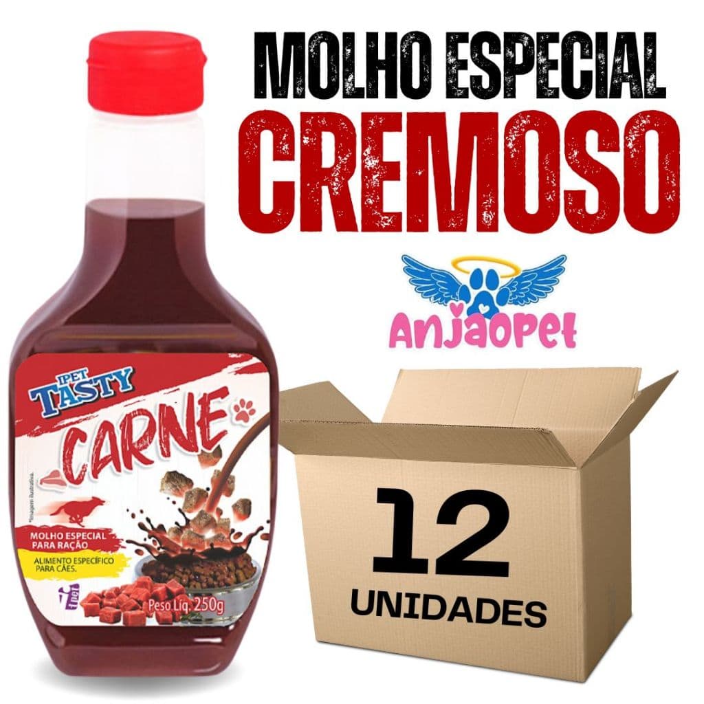 12 Molho Para Ração Cachorro Especial Caixa Fechada 250g Ipet Tasty - Envio Imediato