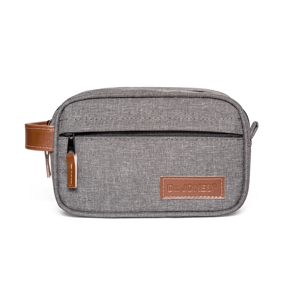 NECESSAIRE ROBUSTA MASCULINA CINZA MÉDIO PARA VIAGEM